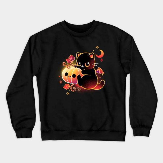 Demon cat halloween Crewneck Sweatshirt by NemiMakeit